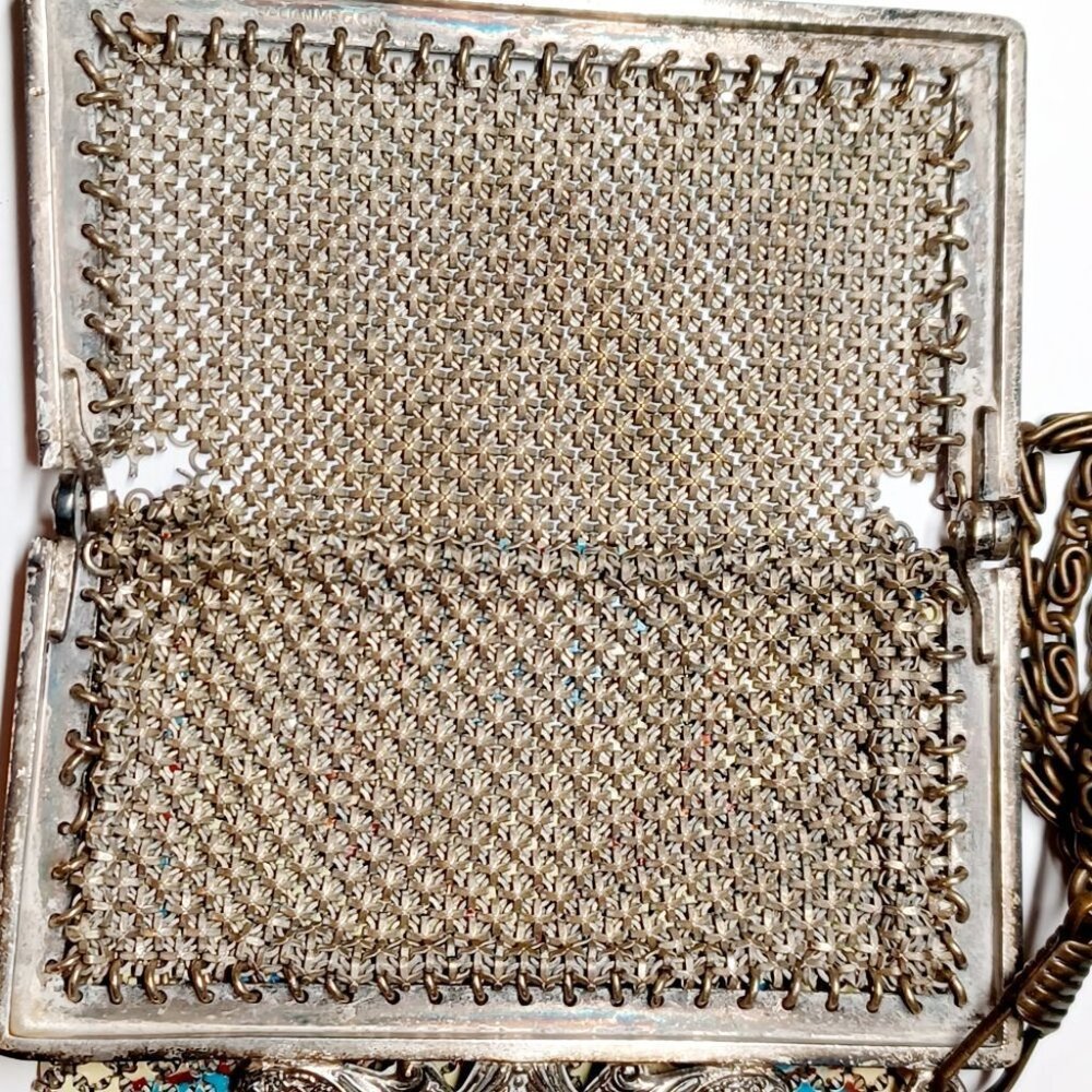 Roaring 20s Art Deco Flapper Handbag With Long Chain - Picture 4 of 8